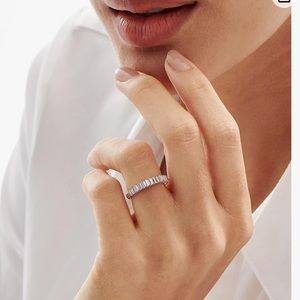 Moissanite Half Eternity Ring